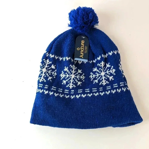 NWT Juncture Fleece Lined Hat- Cap Chapeau Pom Beanie Knit Ski Hat - Picture 1 of 3